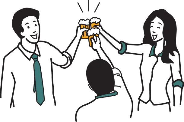 朋友舉杯慶祝，一人持卡全桌同享優惠